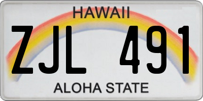 HI license plate ZJL491