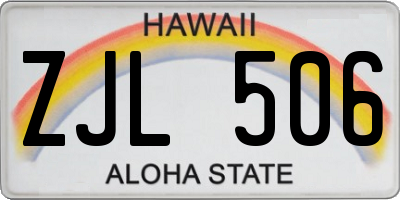 HI license plate ZJL506