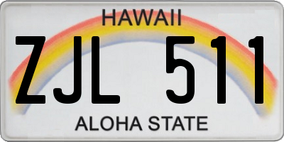 HI license plate ZJL511