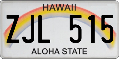 HI license plate ZJL515