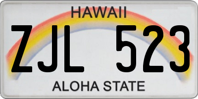 HI license plate ZJL523