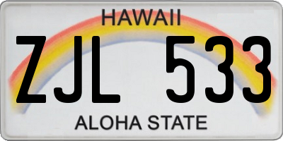 HI license plate ZJL533