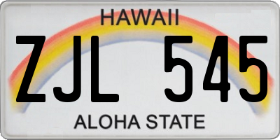 HI license plate ZJL545