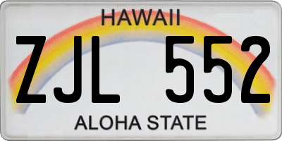 HI license plate ZJL552