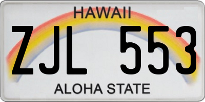 HI license plate ZJL553