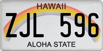 HI license plate ZJL596