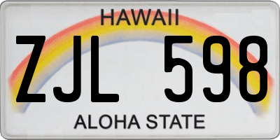 HI license plate ZJL598