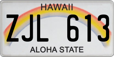 HI license plate ZJL613