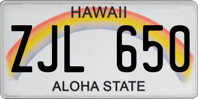 HI license plate ZJL650