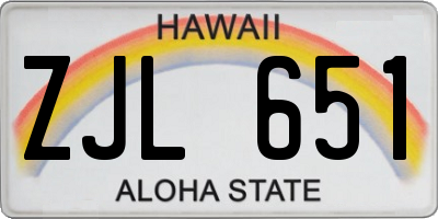HI license plate ZJL651