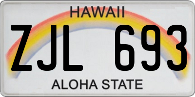 HI license plate ZJL693