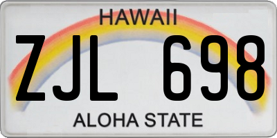 HI license plate ZJL698