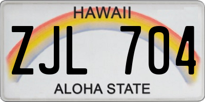 HI license plate ZJL704