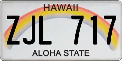 HI license plate ZJL717