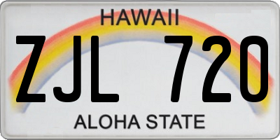 HI license plate ZJL720