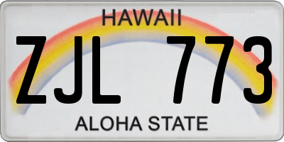 HI license plate ZJL773