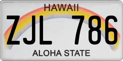 HI license plate ZJL786