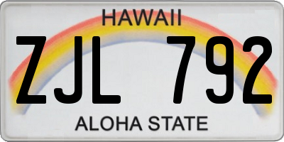 HI license plate ZJL792