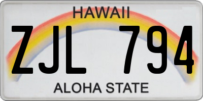 HI license plate ZJL794