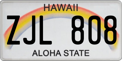 HI license plate ZJL808