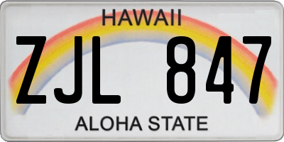 HI license plate ZJL847