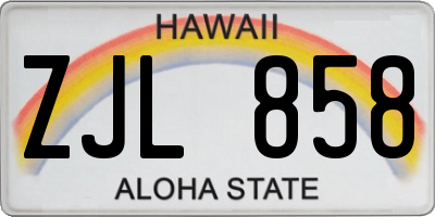 HI license plate ZJL858