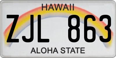 HI license plate ZJL863