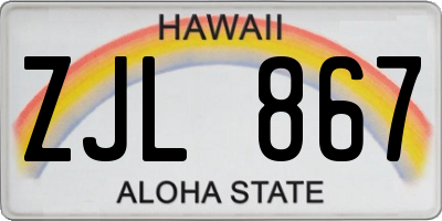 HI license plate ZJL867