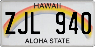 HI license plate ZJL940