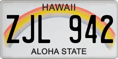HI license plate ZJL942