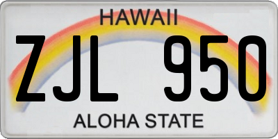 HI license plate ZJL950