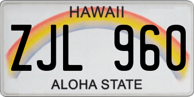 HI license plate ZJL960