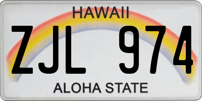 HI license plate ZJL974