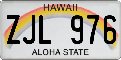 HI license plate ZJL976