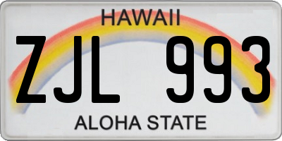 HI license plate ZJL993