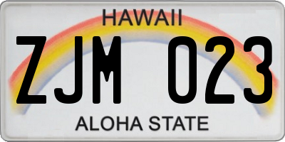 HI license plate ZJM023