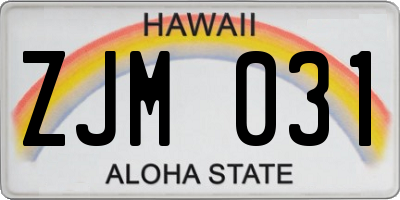 HI license plate ZJM031