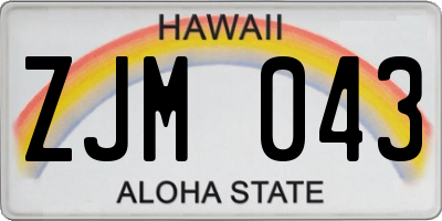 HI license plate ZJM043