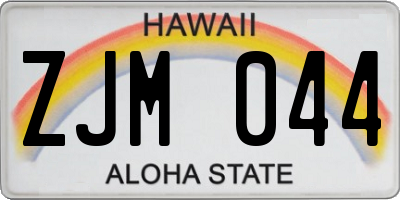 HI license plate ZJM044