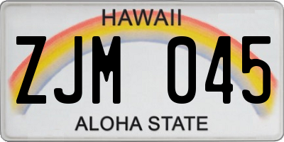 HI license plate ZJM045