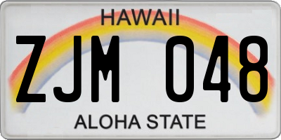 HI license plate ZJM048