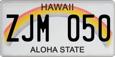 HI license plate ZJM050