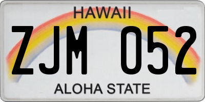HI license plate ZJM052