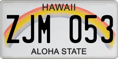 HI license plate ZJM053
