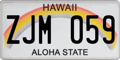 HI license plate ZJM059