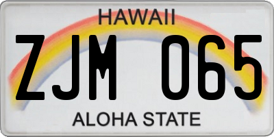 HI license plate ZJM065
