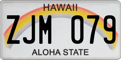 HI license plate ZJM079