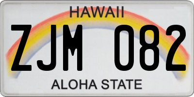 HI license plate ZJM082
