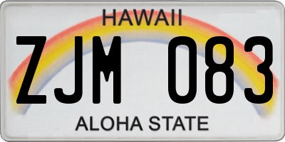 HI license plate ZJM083