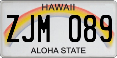 HI license plate ZJM089